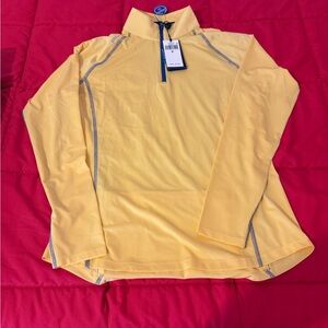 NWT Ralph Lauren Yellow Moisture Wickibg Quarter Zip Sz M
